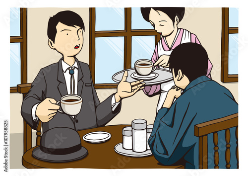 喫茶店日 イメージイラスト Stock Vector Adobe Stock