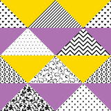 Fototapeta Młodzieżowe - Seamless pattern of triangles with different textures