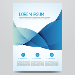 Flyer, brochure, poster, annual report, magazine cover vector template. Modern blue corporate design.