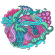 © olesiaagudova - Colorful decorative hand drawn doodle nature ornamental curl vector sketchy pattern.