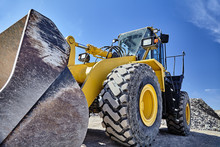 Heavy Equipment Machine Wheel Loader On Construction Jobsite