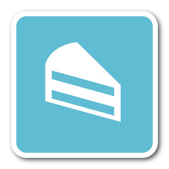 Leinwandbilder - cake blue square internet flat design icon