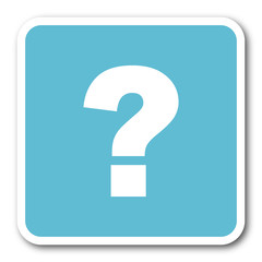 Poster - question mark blue square internet flat design icon