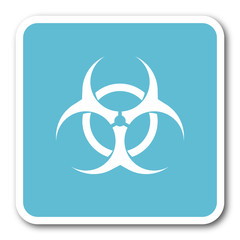 Aufkleber - biohazard blue square internet flat design icon