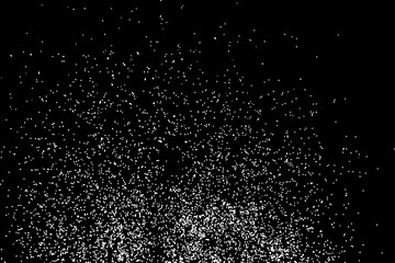 Falling snow on the black background. Magic night sky with stars pattern. Christmas Holiday mood background. New Year weather background.