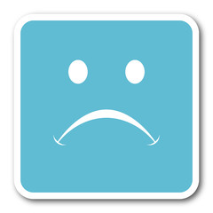 Poster - cry blue square internet flat design icon