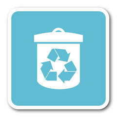 Aufkleber - recycle blue square internet flat design icon