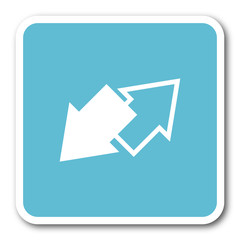 Poster - exchange blue square internet flat design icon