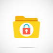 © Jane Kelly - Vector folder and lock icon. Modern flat design vector illustration