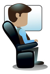 airplane passenger seated illustration