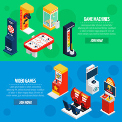 Sticker -  Game Machines 2 Isometric Banners Set