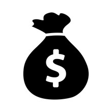 Money Bag Or Stash Of Money Flat Icon For Apps And Websites