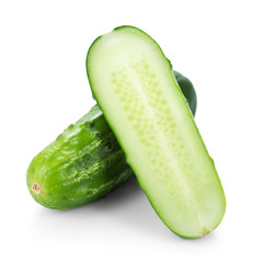 Wall Mural - Cucumber with half