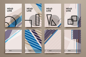 Set of brochure, poster design templates in abstract background style