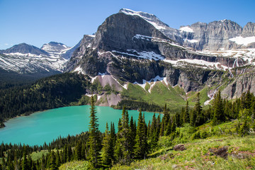 Glacier national park montana mountains and lakes