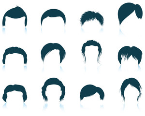 Wall Mural - Set of man's hairstyles icons