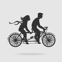 Vector Couple On Tandem Bicycle