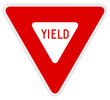 Vector illustration of a yield road/traffic sign.