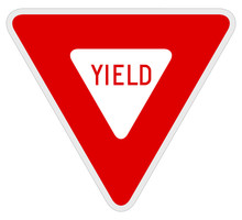 Vector Illustration Of A Yield Road/traffic Sign.
