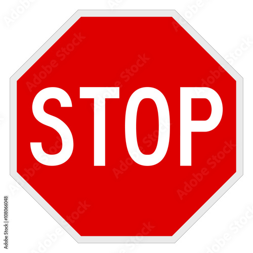 Fotomural Vector illustration of a stop road/traffic sign.