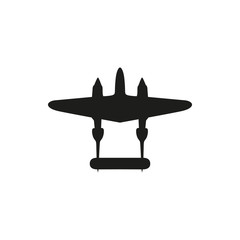 Wall Mural - simple black retro Airplane icon on white background