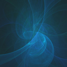 Abstract Blue Fractal Shapes