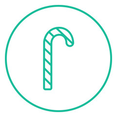 Sticker - Candy cane line icon.