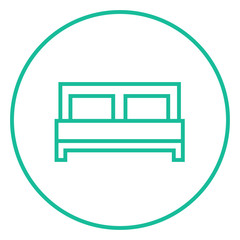 Sticker - Double bed line icon.