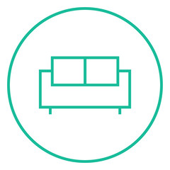 Sticker - Sofa line icon.