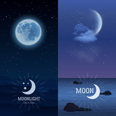 Sticker - Moonlight banners vertical set