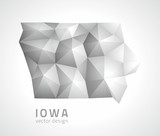 Fototapeta Paryż - Iowa grey vector map
