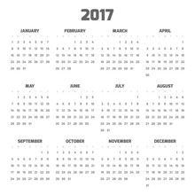 Modern Style Calendar For 2017