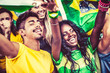 Brazilian Supporters Cheering at the Stadium