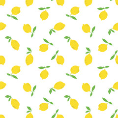Aufkleber - seamless pattern with lemon fruits