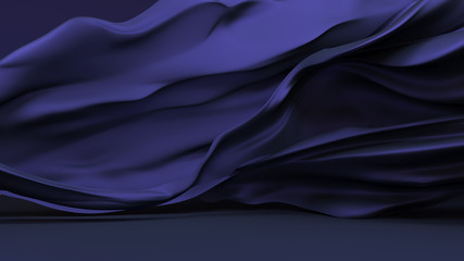 stylish black background with blue silk developing