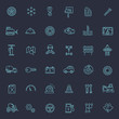 Outline icons. Car parts and services