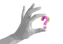 Polygonal Hand Fingers Divorced Monochrome Keeps Question Mark
