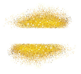 Wall Mural - Gold glitter texture on a white background. Golden grainy 