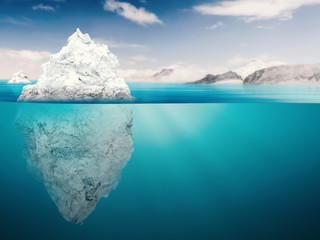 iceberg on blue ocean