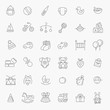 © tettygreen - Outline web icon set. Baby toys, feeding and care