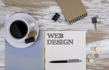Wall Mural - copybook on the desktop. web design