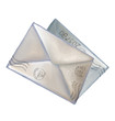 two pastel painted post envelopes on transparent background