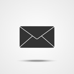 Envelope mail icon for web. Flat design illustration. 