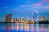 Fototapeta Las - Landscape of skyline Singapore financial district