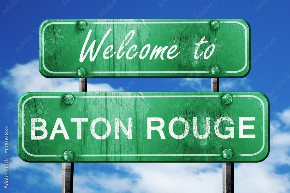 Baton Ruge Sign baton rouge vintage green road sign with blue sky background Stock ...