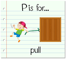 Poster - Flashcard letter P is for pull