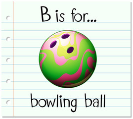 Poster - Flashcard letter B is for bowling ball