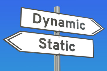 Dynamic or Static concept, 3D rendering