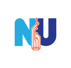 nu logotype simple tech