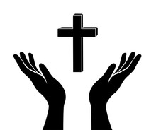Hands And Cross Sign
